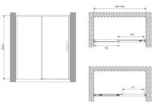 Душевая дверь ABBER Komfort AG93160B 160см чёрный